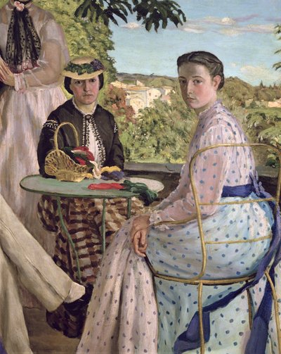 Familientreffen, Detail von zwei Frauen, 1867 von Jean Frederic Bazille